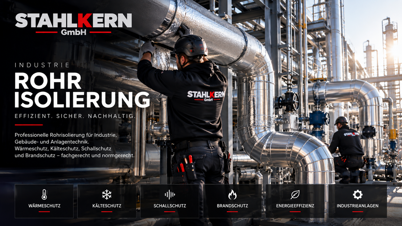Stahlkern Industrie-Rohrisolierung – illustrative Darstellung